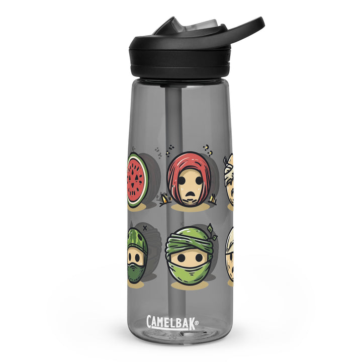 Sports water bottle - Palestine Emoji, Charcoal