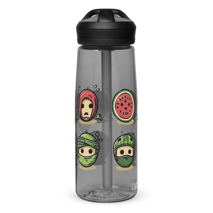Sports water bottle - Palestine Emoji, Charcoal