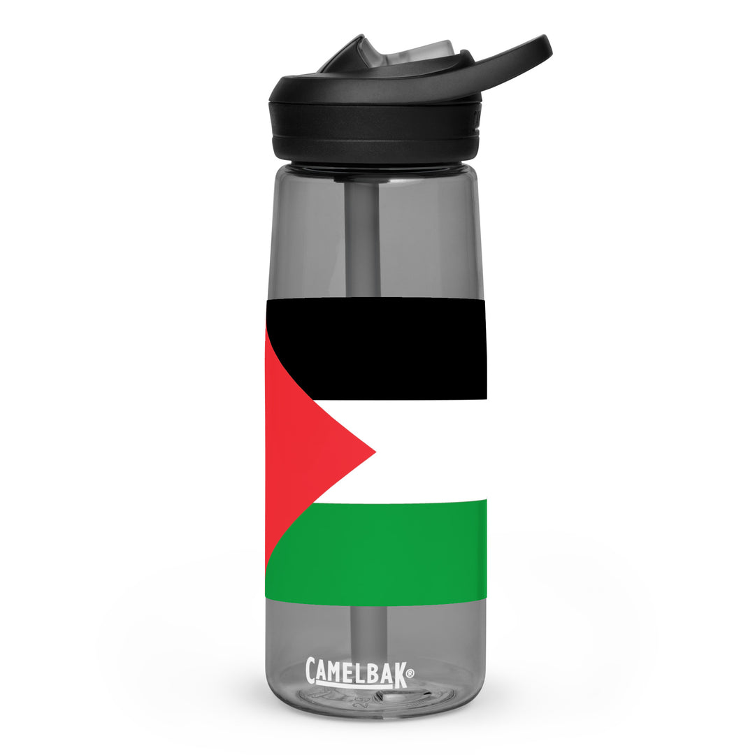 Sports water bottle - Palestine Flag, Charcoal
