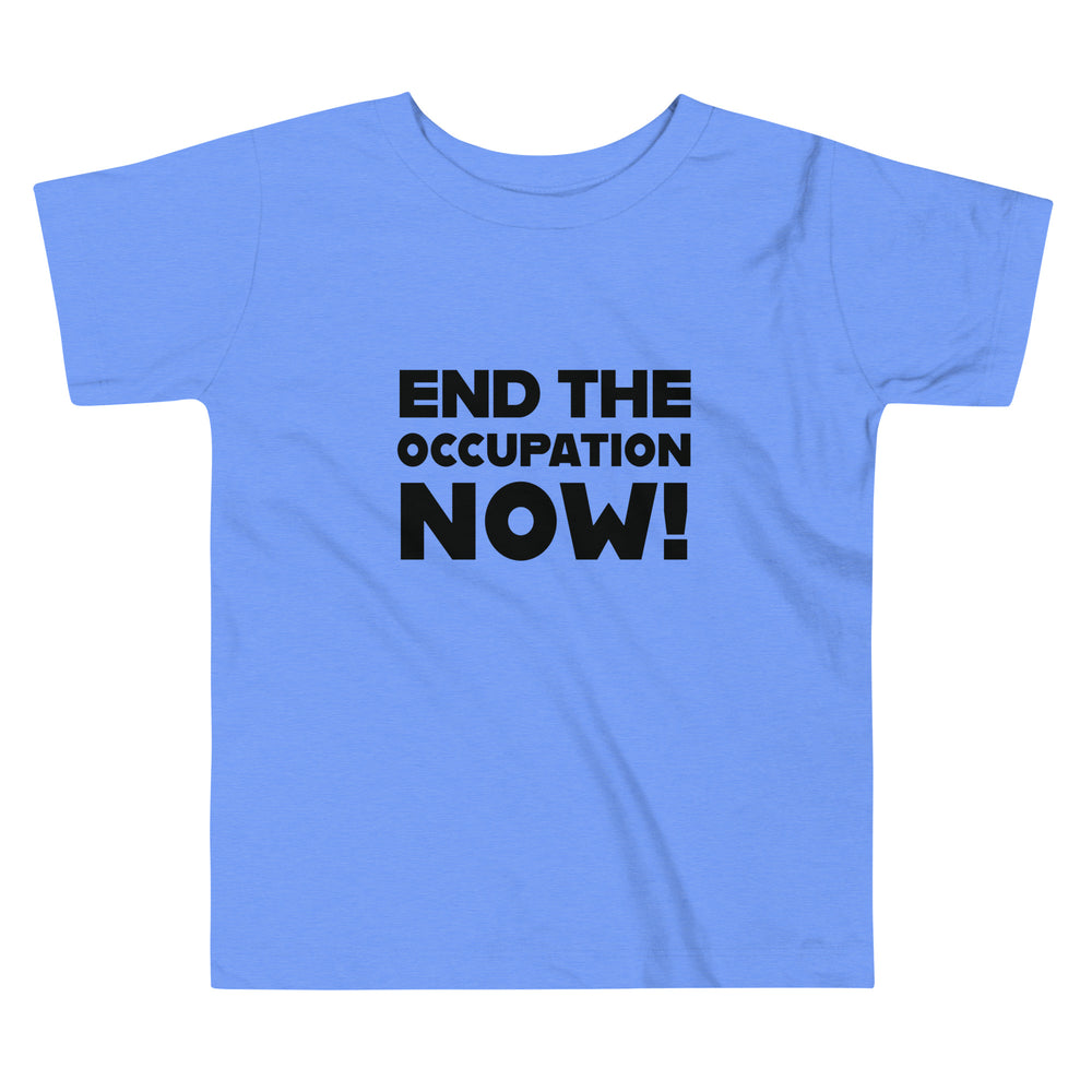 Toddler Short Sleeve Tee - End the Occupation Now!, Heather Columbia Blue