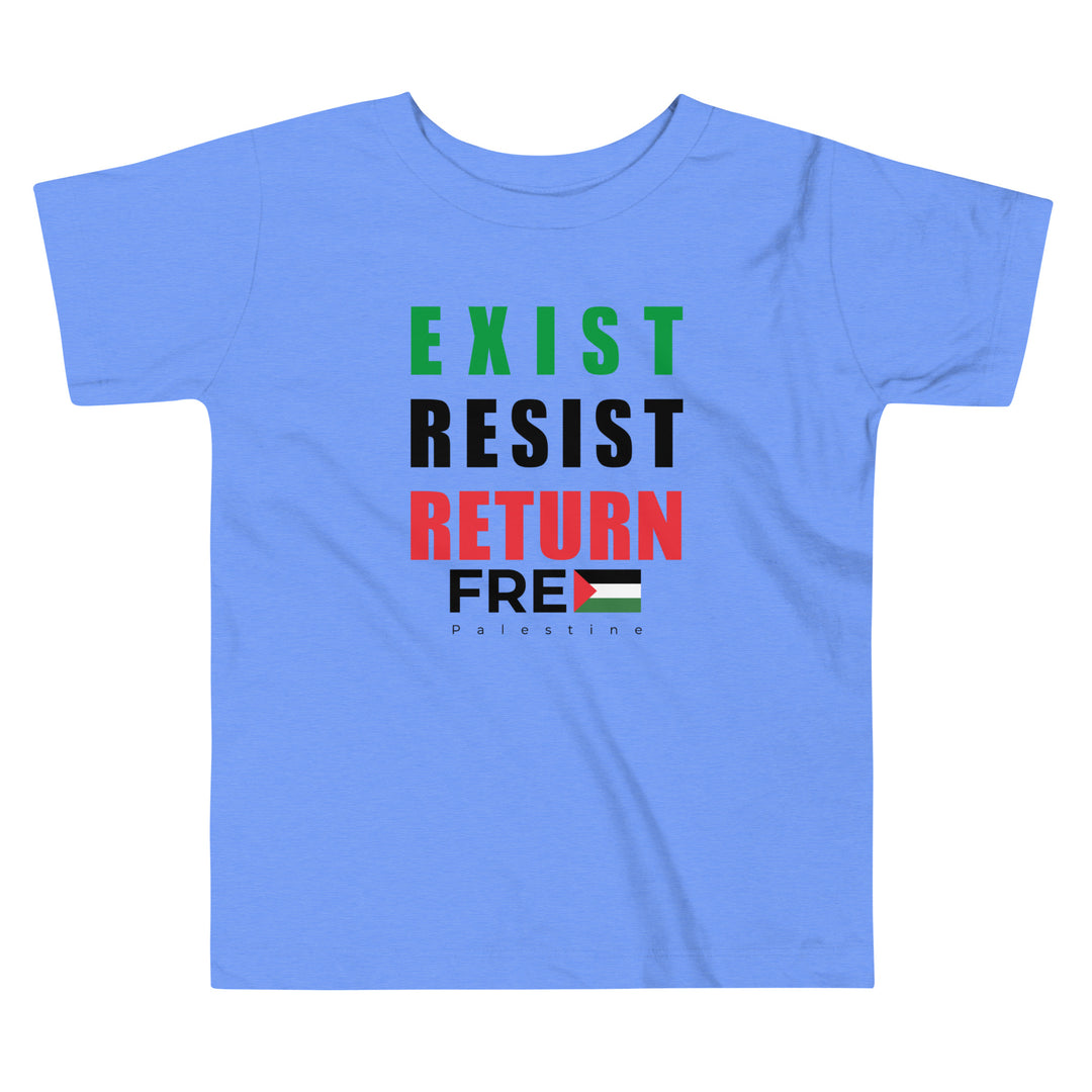 Toddler Short Sleeve Tee - Exist. Resist. Return., Heather Columbia Blue