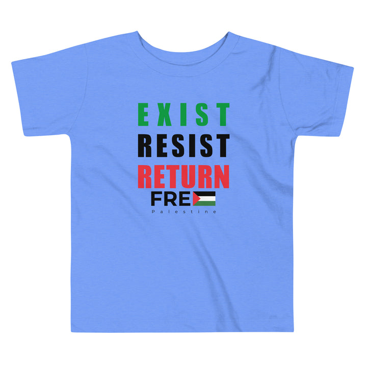 Toddler Short Sleeve Tee - Exist. Resist. Return., Heather Columbia Blue