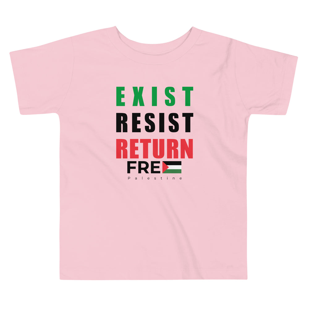 Toddler Short Sleeve Tee - Exist. Resist. Return., Pink