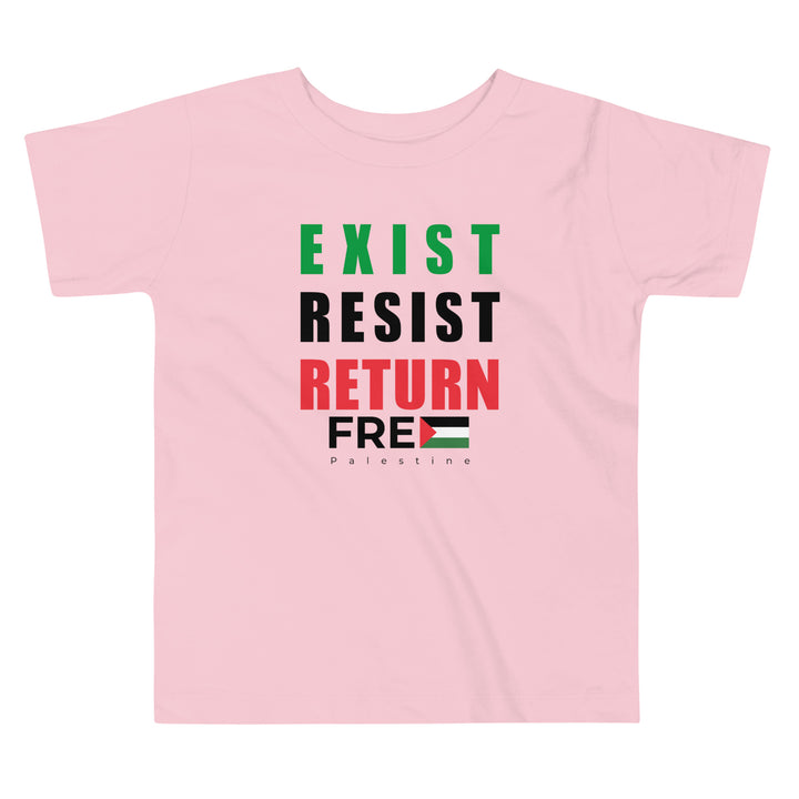 Toddler Short Sleeve Tee - Exist. Resist. Return., Pink