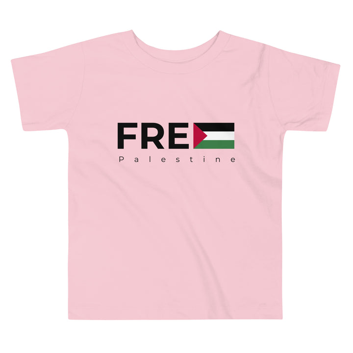 Toddler Short Sleeve Tee - Free Palestine, Pink