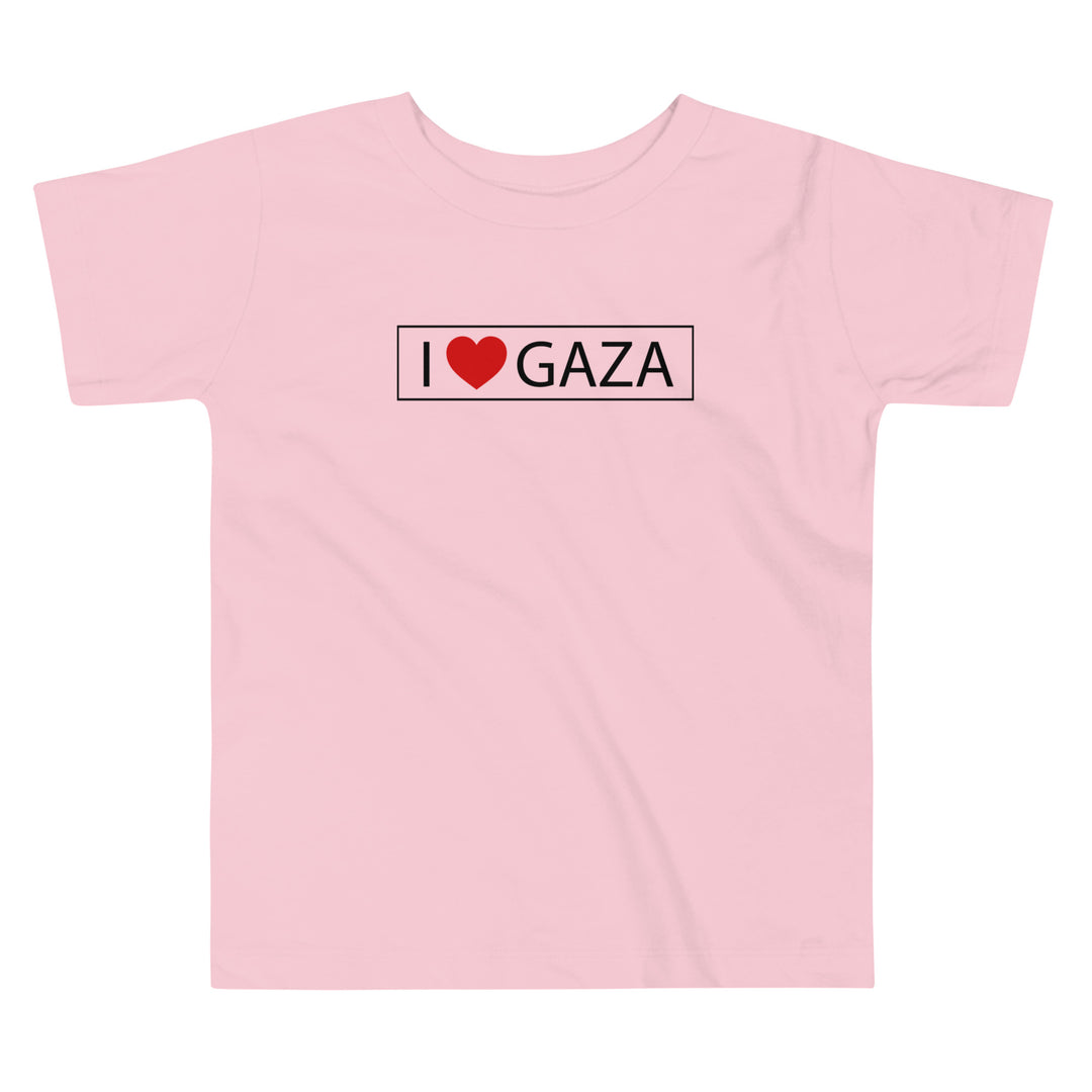 Toddler Short Sleeve Tee - I Love Gaza, Pink
