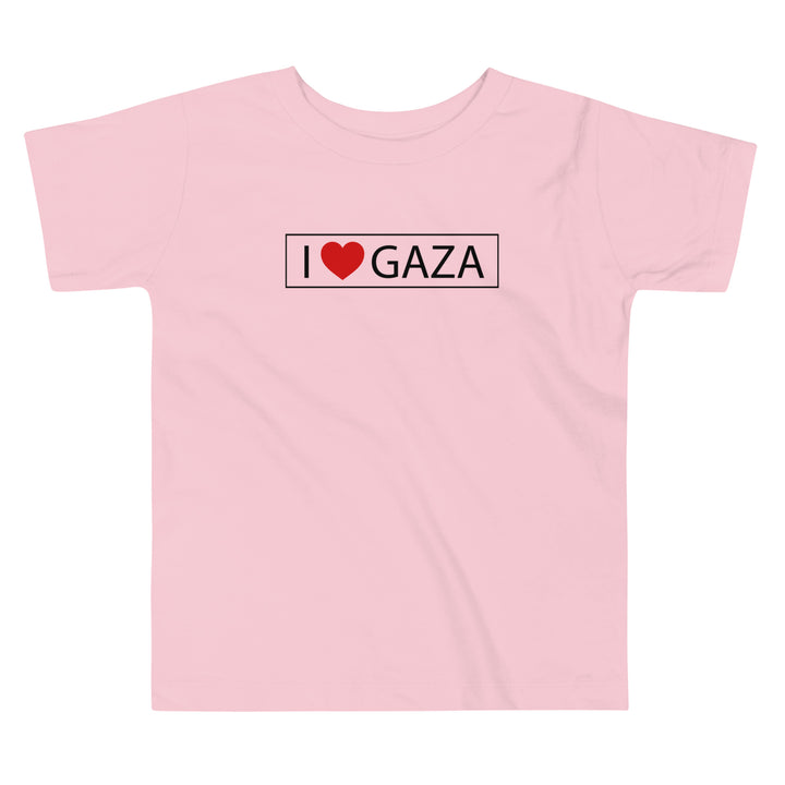 Toddler Short Sleeve Tee - I Love Gaza, Pink