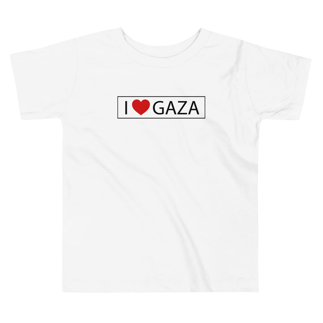 Toddler Short Sleeve Tee - I Love Gaza, White