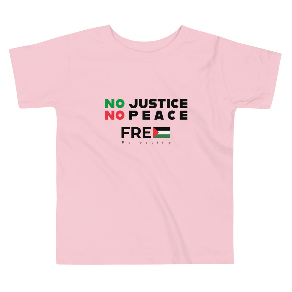Toddler Short Sleeve Tee - No Justice No Peace, Pink