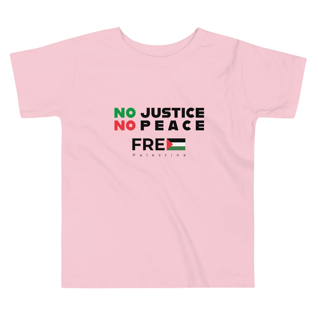 Toddler Short Sleeve Tee - No Justice No Peace, Pink