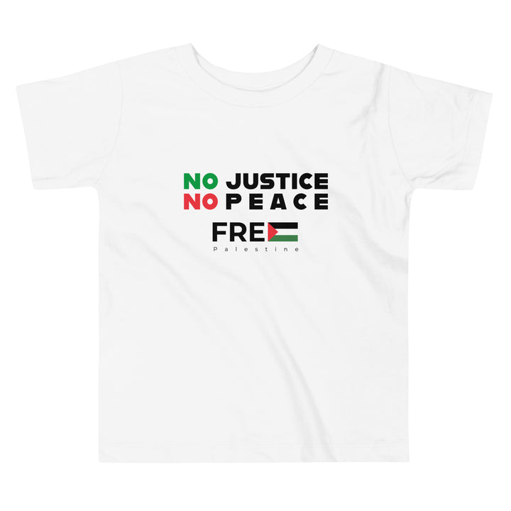 Toddler Short Sleeve Tee - No Justice No Peace, White