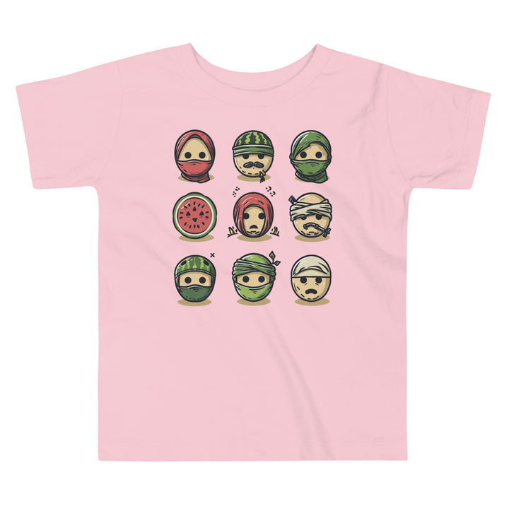 Toddler Short Sleeve Tee - Palestine Emoji, Pink
