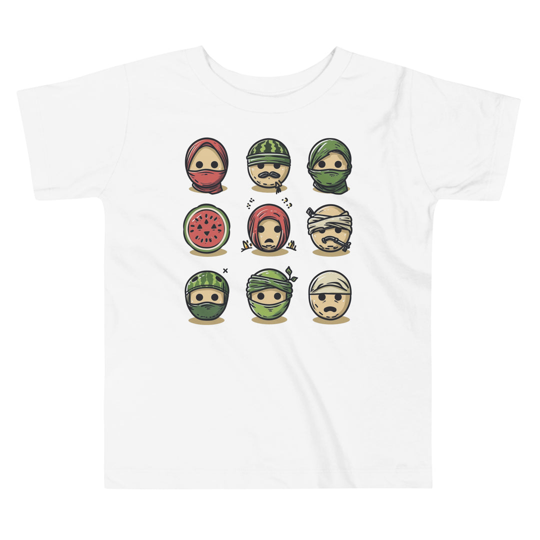 Toddler Short Sleeve Tee - Palestine Emoji, White