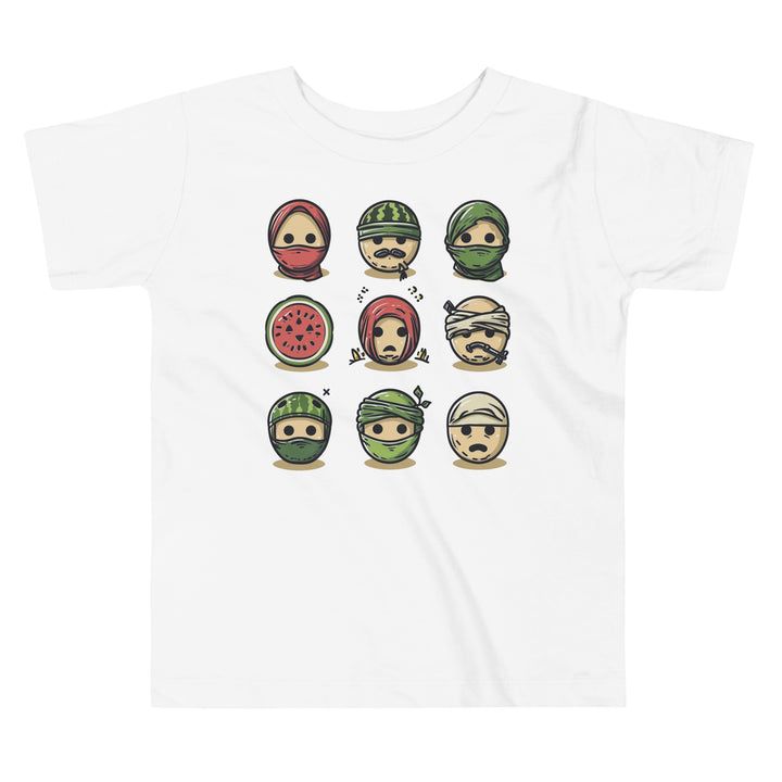 Toddler Short Sleeve Tee - Palestine Emoji, White
