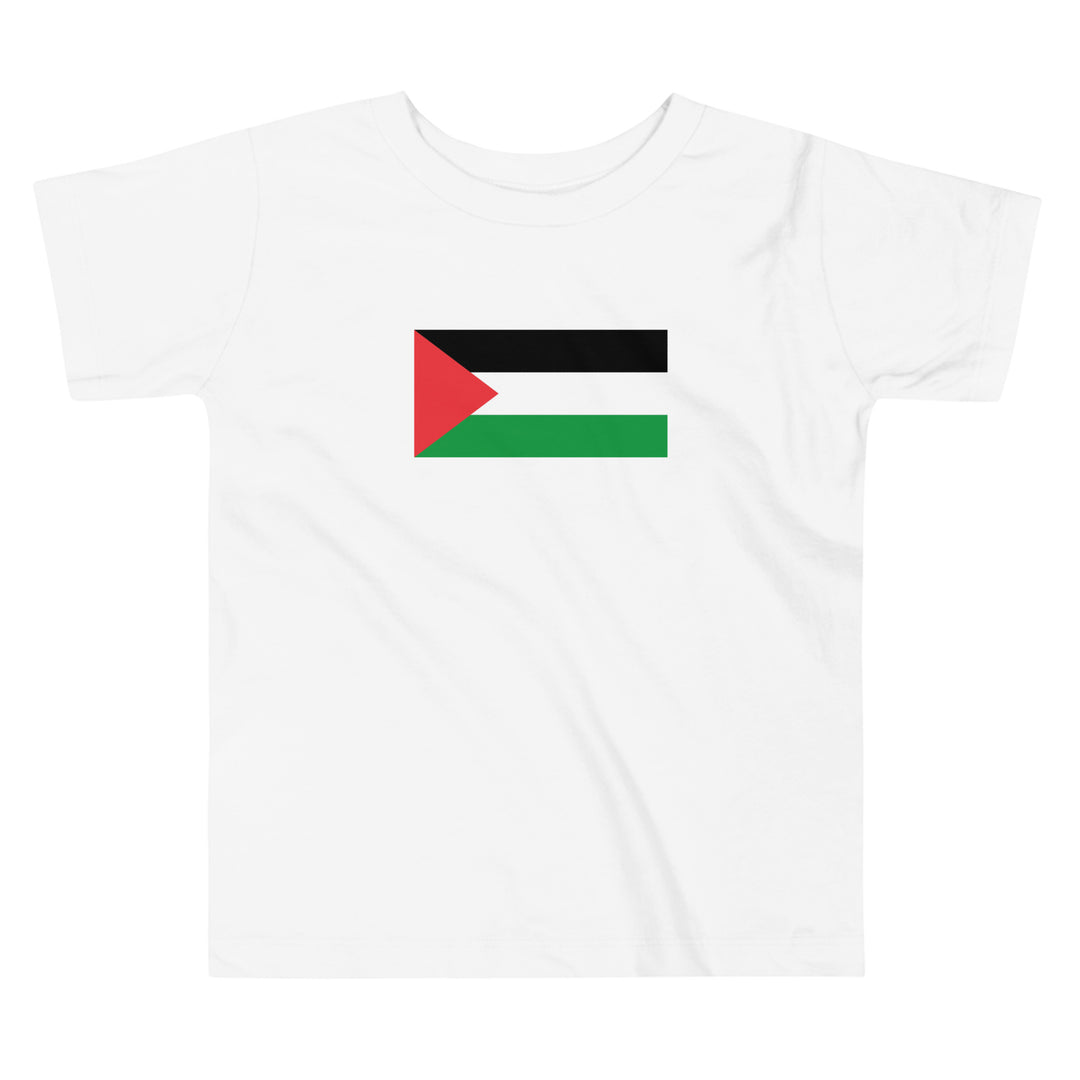 Toddler Short Sleeve Tee - Palestine Flag, White
