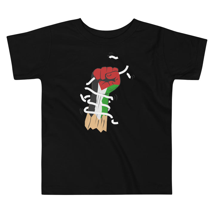 Toddler Short Sleeve Tee - Palestine Hand, Black