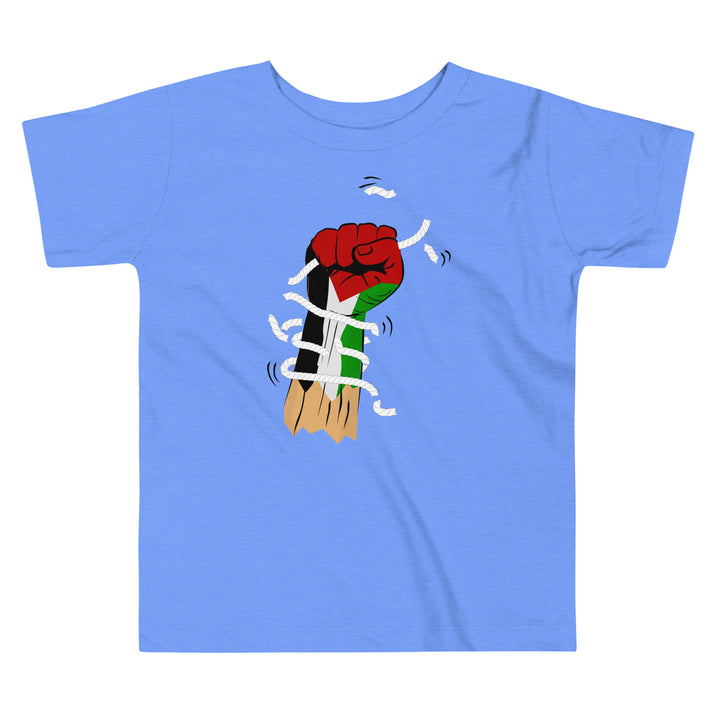 Toddler Short Sleeve Tee - Palestine Hand, Heather Columbia Blue