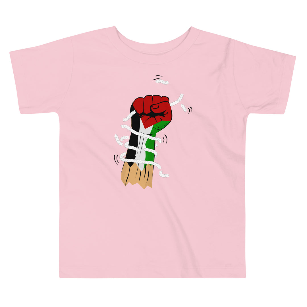 Toddler Short Sleeve Tee - Palestine Hand, Pink