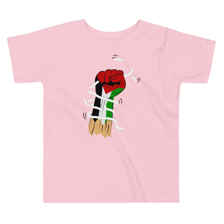 Toddler Short Sleeve Tee - Palestine Hand, Pink