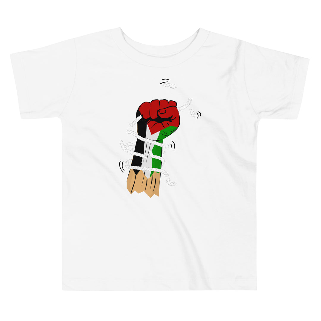 Toddler Short Sleeve Tee - Palestine Hand, White