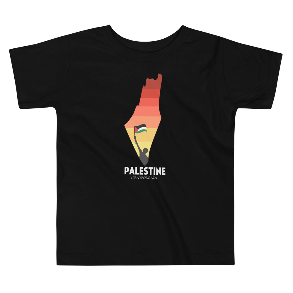 Toddler Short Sleeve Tee - Palestine Map, Black