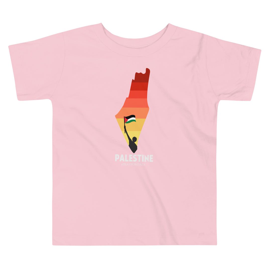 Toddler Short Sleeve Tee - Palestine Map, Pink