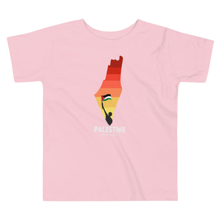 Toddler Short Sleeve Tee - Palestine Map, Pink