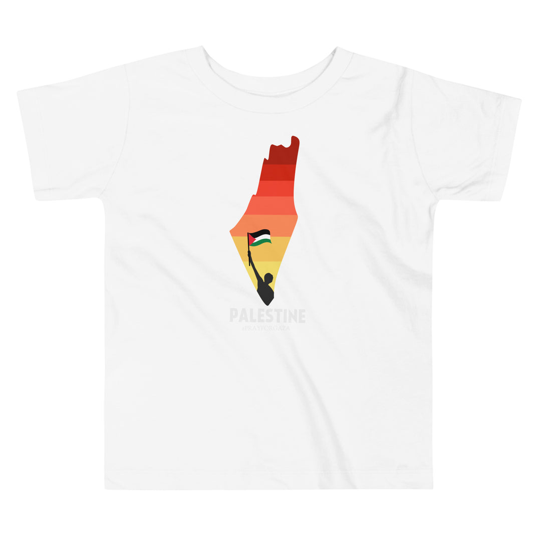 Toddler Short Sleeve Tee - Palestine Map, White