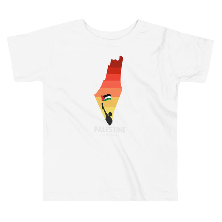 Toddler Short Sleeve Tee - Palestine Map, White