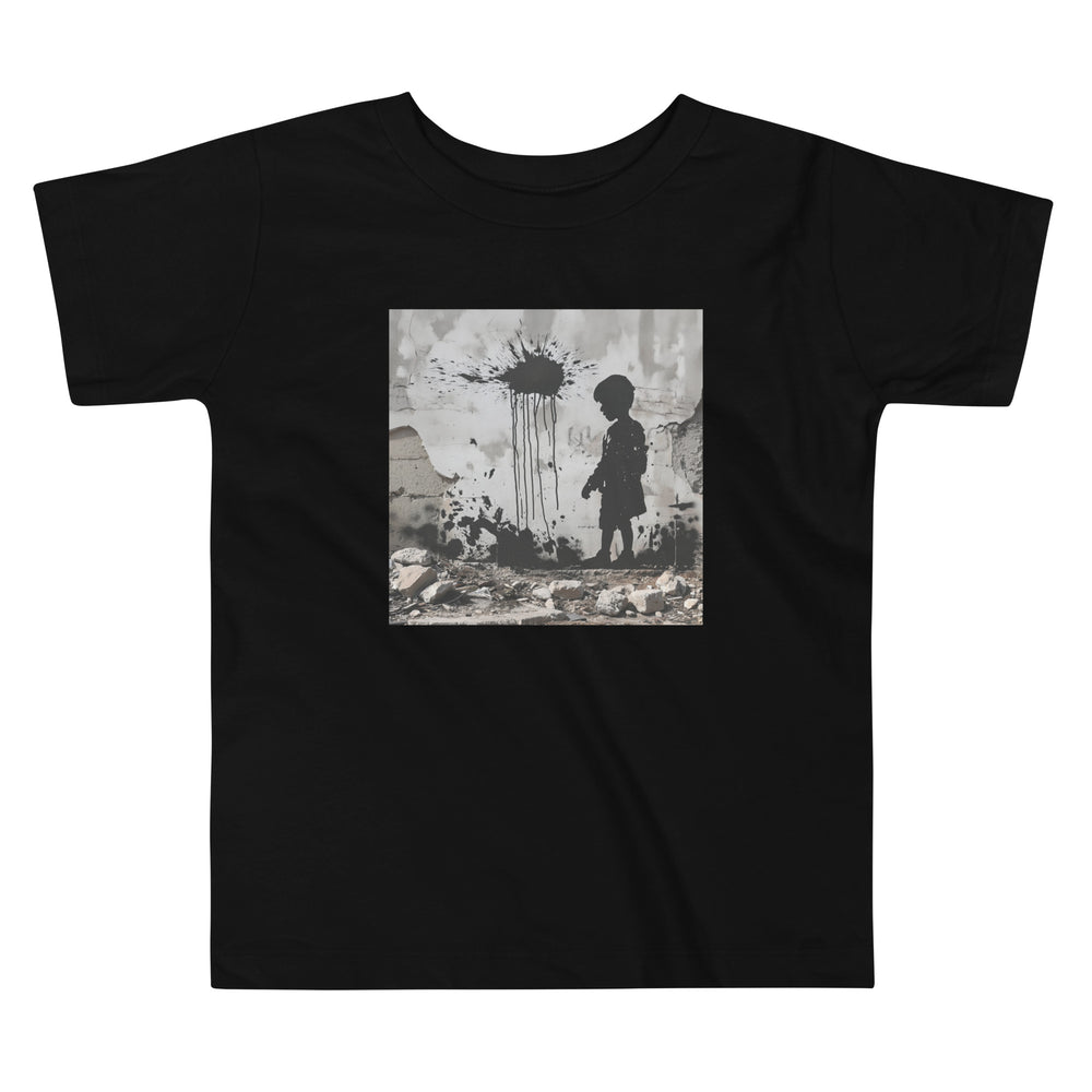 Toddler Short Sleeve Tee - Palestine Wall, Black
