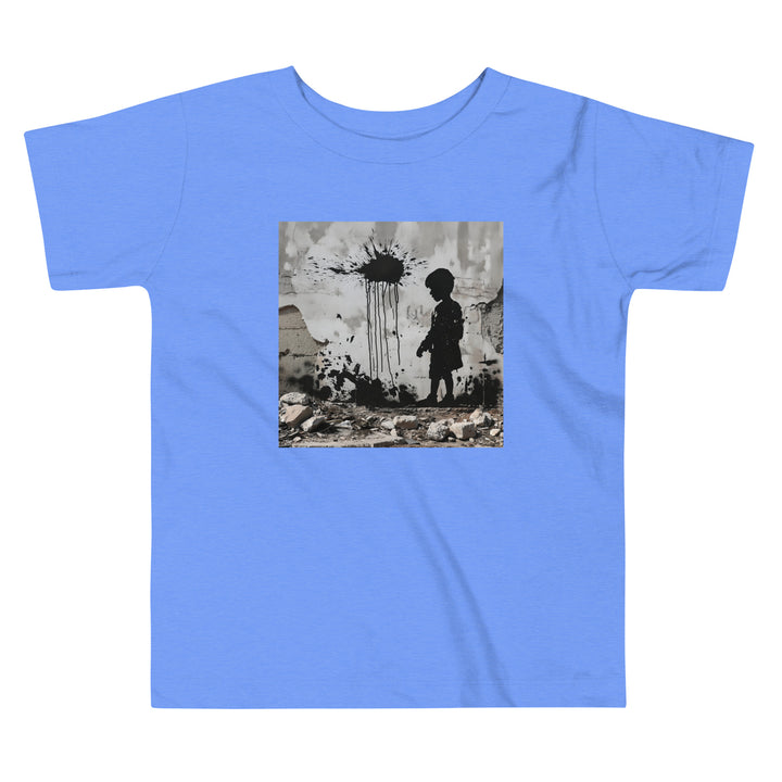 Toddler Short Sleeve Tee - Palestine Wall, Heather Columbia Blue