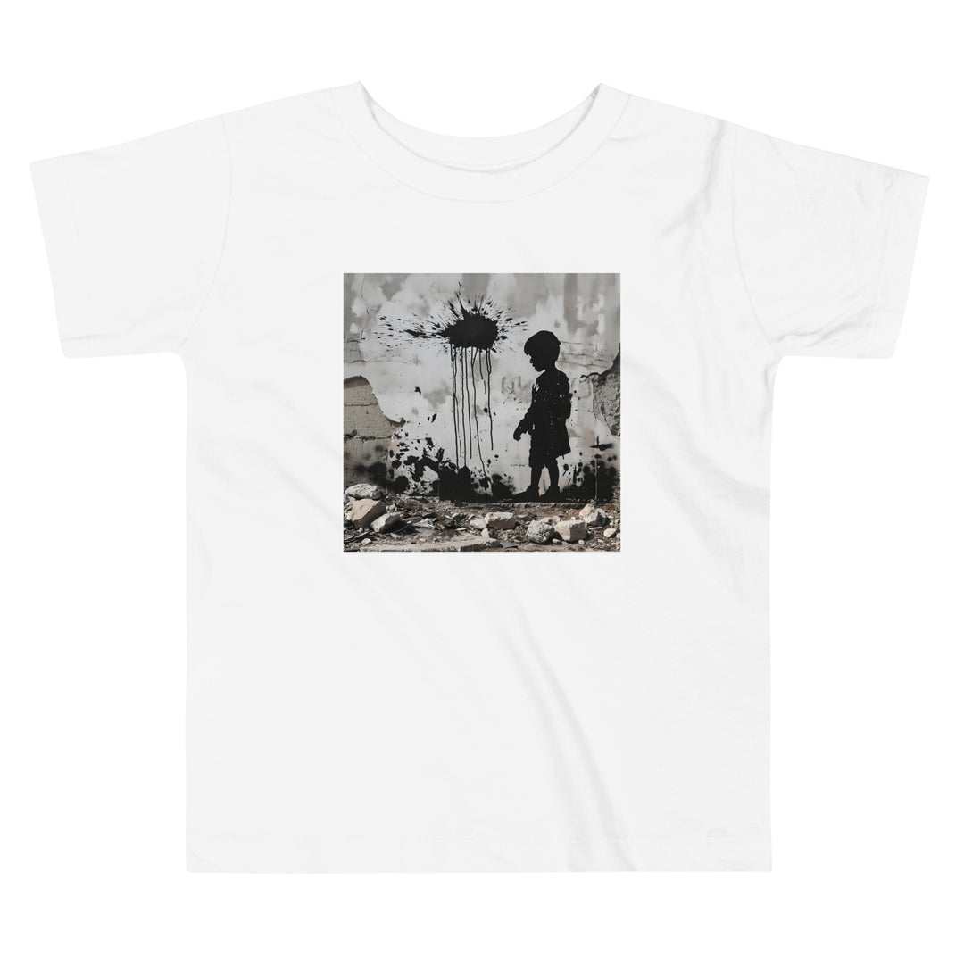 Toddler Short Sleeve Tee - Palestine Wall, White