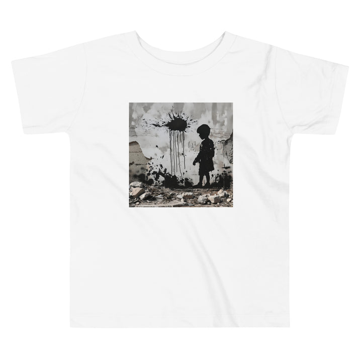 Toddler Short Sleeve Tee - Palestine Wall, White