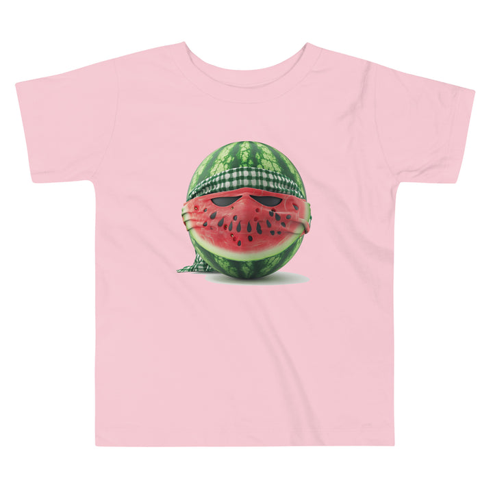 Toddler Short Sleeve Tee - Palestine Watermelon Fighter, Pink
