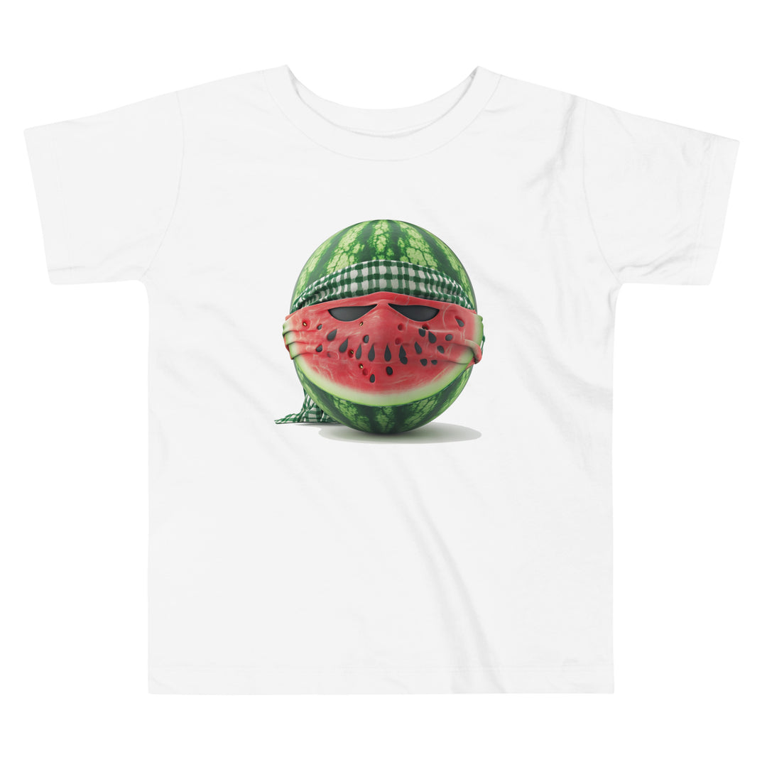 Toddler Short Sleeve Tee - Palestine Watermelon Fighter, White