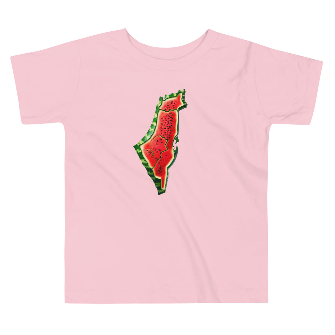 Toddler Short Sleeve Tee - Palestine Watermelon, Pink