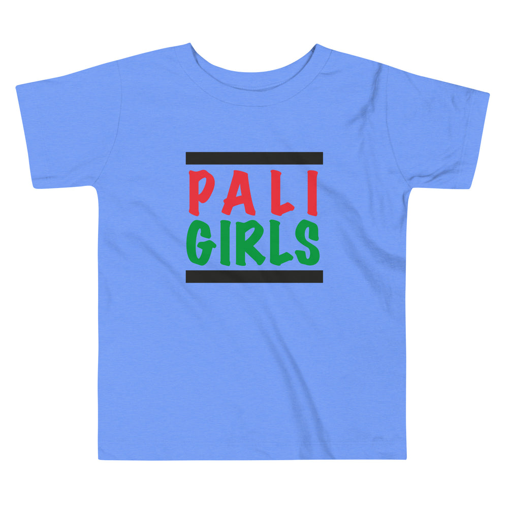 Toddler Short Sleeve Tee - Palestinian Girls, Heather Columbia Blue
