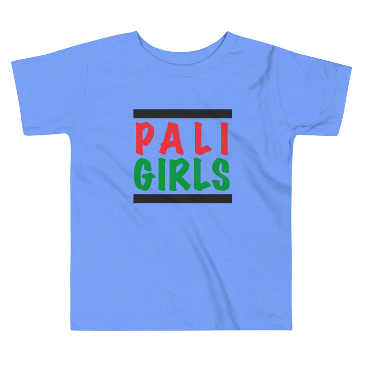 Toddler Short Sleeve Tee - Palestinian Girls, Heather Columbia Blue
