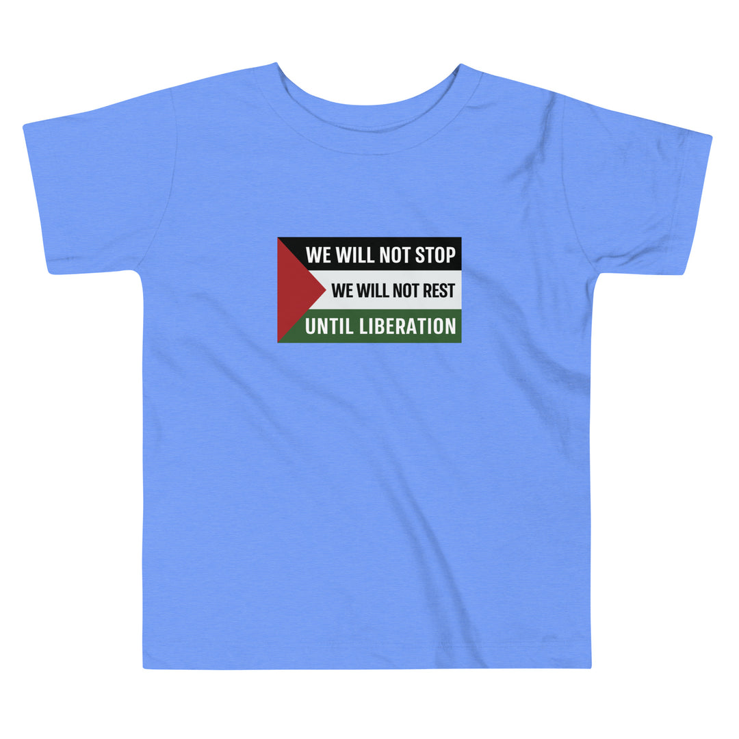 Toddler Short Sleeve Tee - We Will Not Stop, Heather Columbia Blue
