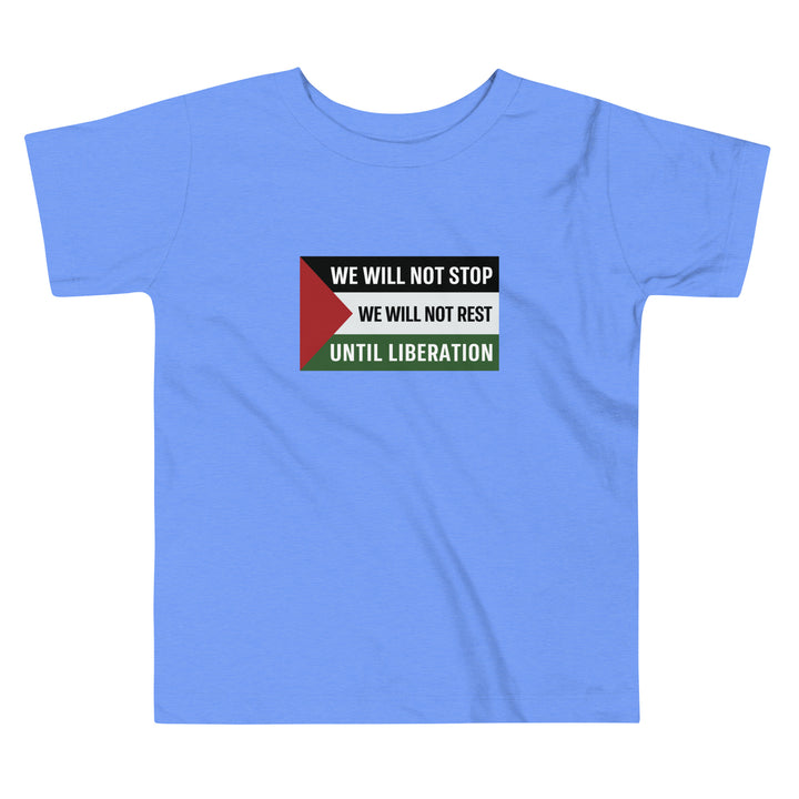 Toddler Short Sleeve Tee - We Will Not Stop, Heather Columbia Blue