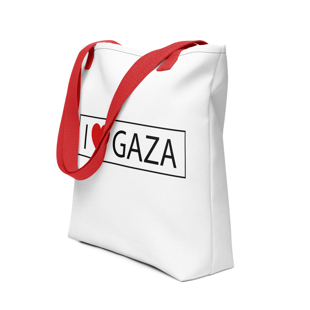 Tote bag - I Love Gaza, Red 15x15