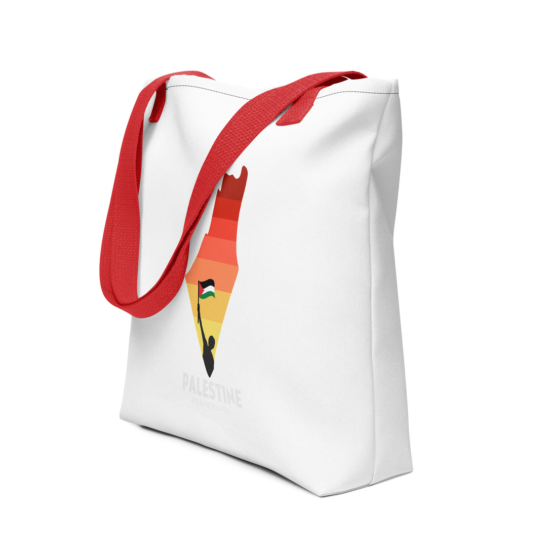 Tote bag - Palestine Map, Red 15x15