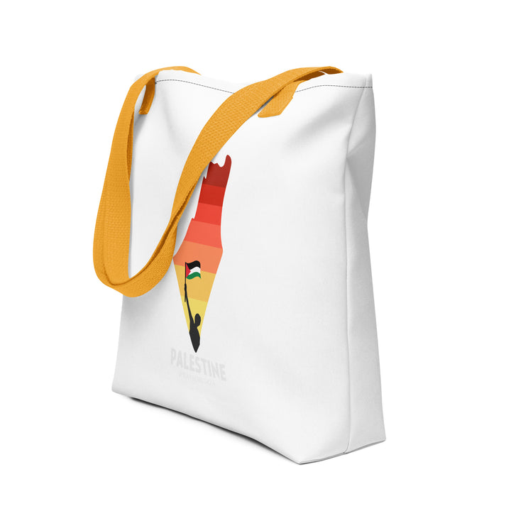 Tote bag - Palestine Map, Yellow 15x15