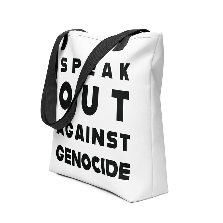 Tote bag - Speak out against genocide, Black 15x15
