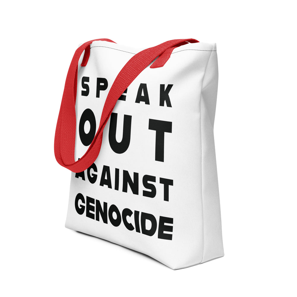 Tote bag - Speak out against genocide, Red 15x15