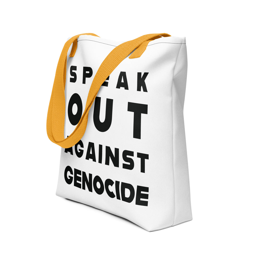 Tote bag - Speak out against genocide, Yellow 15x15