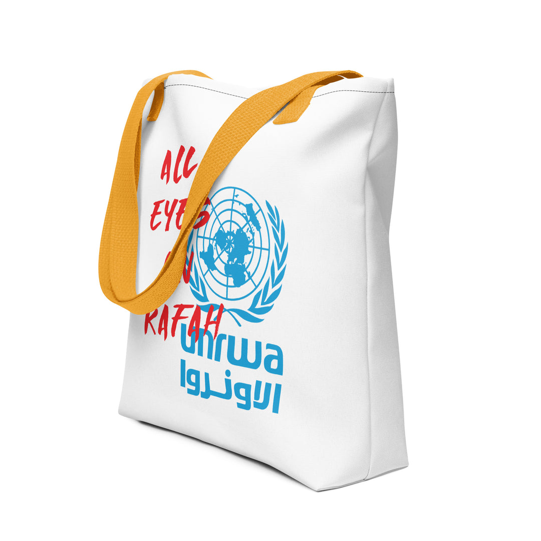 Tote bag - All Eyes on Rafah, Yellow 15x15
