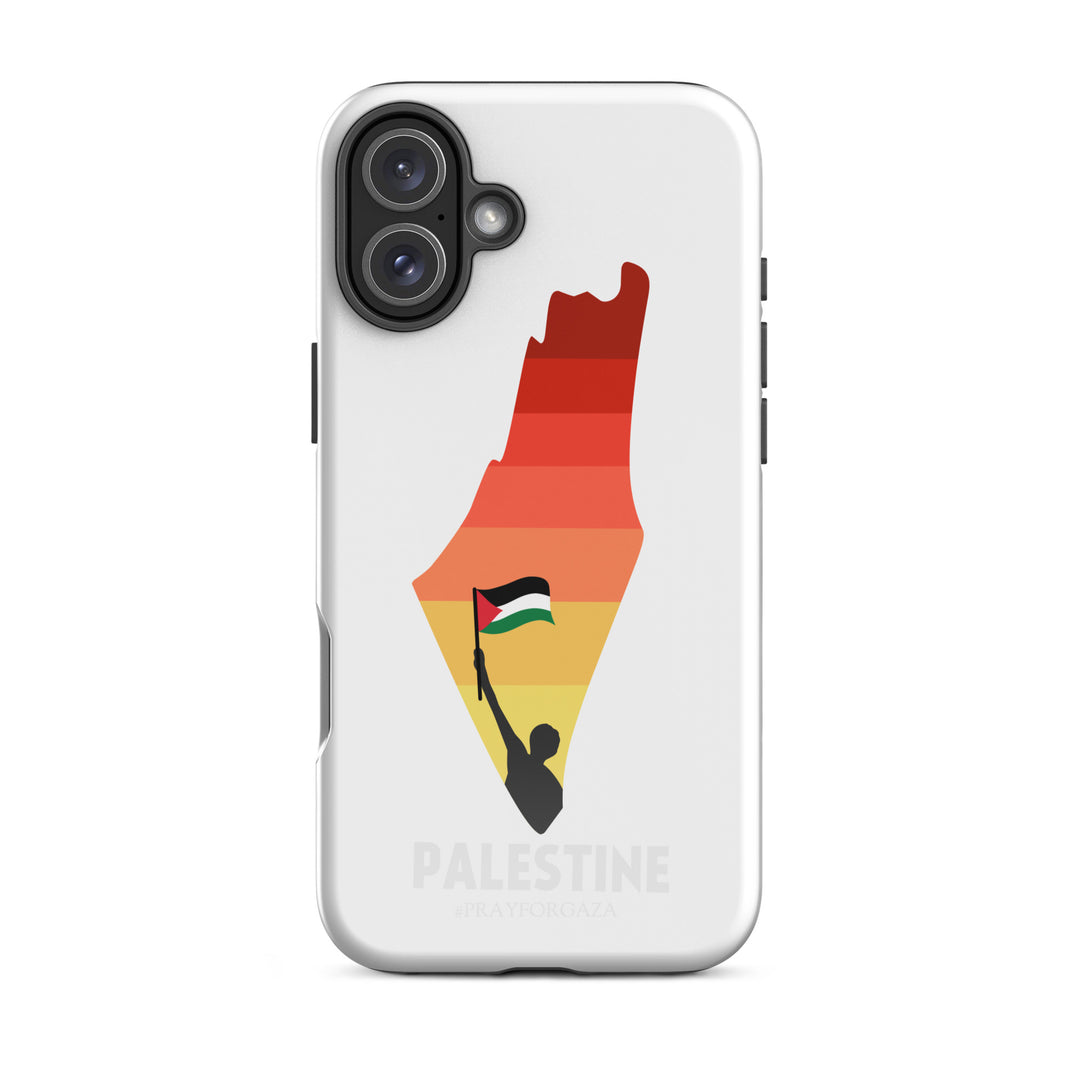 Tough Case for iPhone® - Palestine Map, Glossy iPhone 16 Plus
