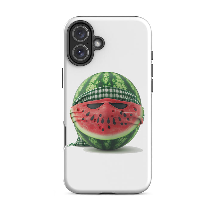 Tough Case for iPhone® - Palestine Watermelon Fighter, Glossy iPhone 16 Plus