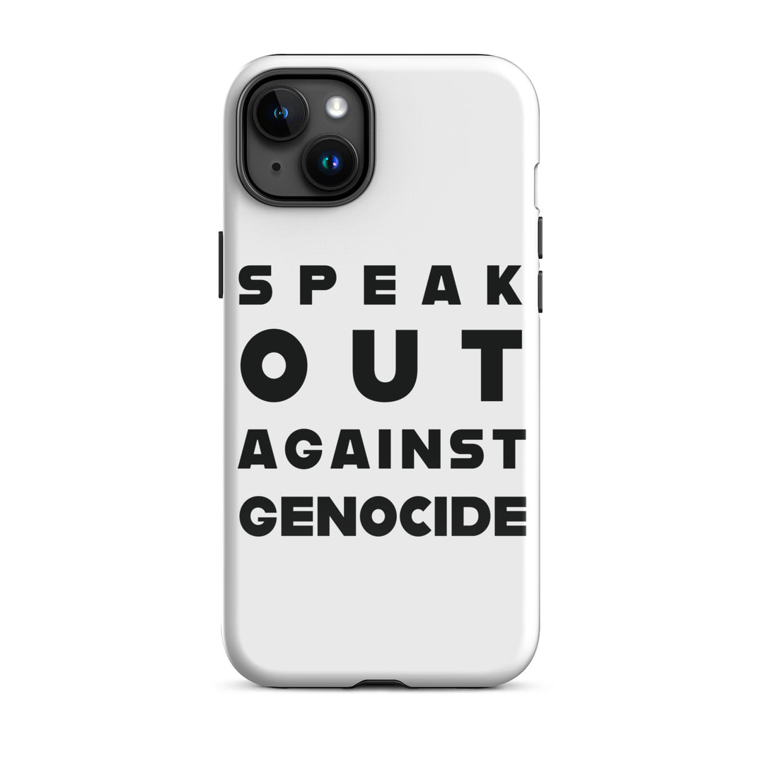 Tough Case for iPhone® - Speak out against genocide, Glossy iPhone 15 Plus